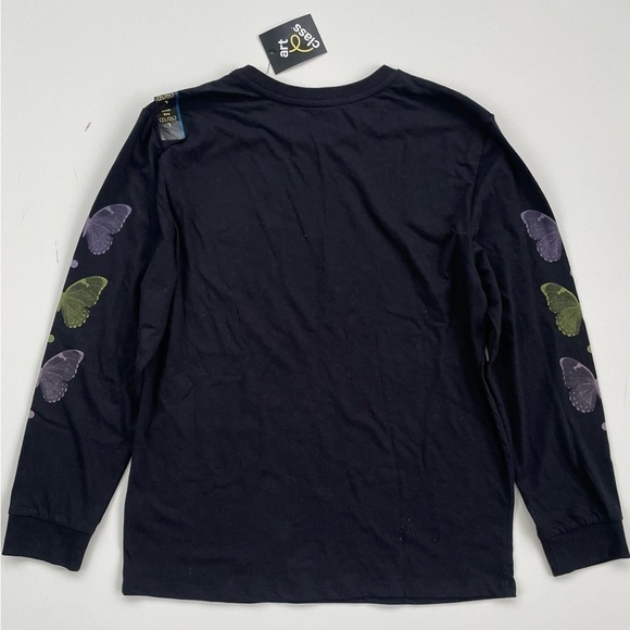 Target Art Class Girls Black Purple Butterfly Long Sleeve Tee Size Large NWT - Picture 2 of 6